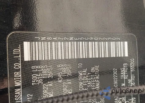 2012 Infiniti Qx56 z USA, uszkodzony, nr VIN JN8AZ2NE5C9022302